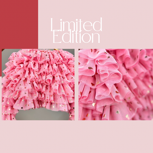 Frou frou Jacket in Peachy pink hearts