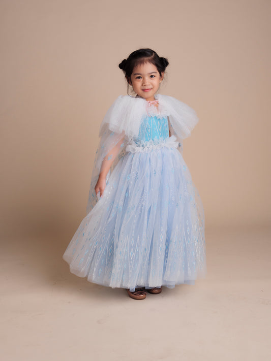 Frozen Snow Queen Dress and Cape (Icy Blue)
