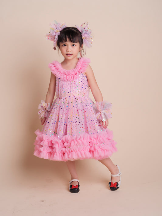 Confetti dress in Baby Pink