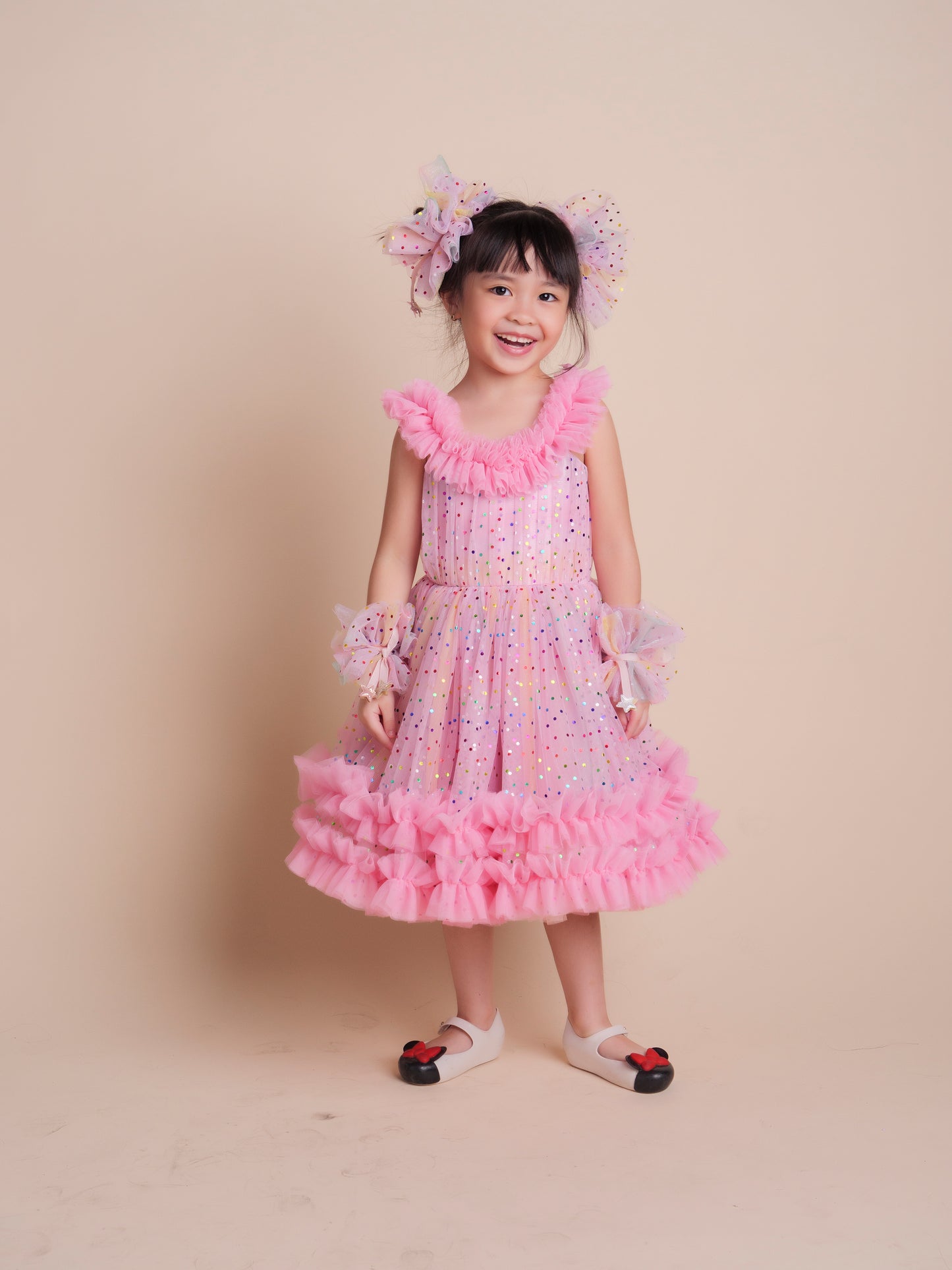 Confetti dress in Baby Pink