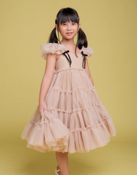 Ellie Dress in Nude - On Hand