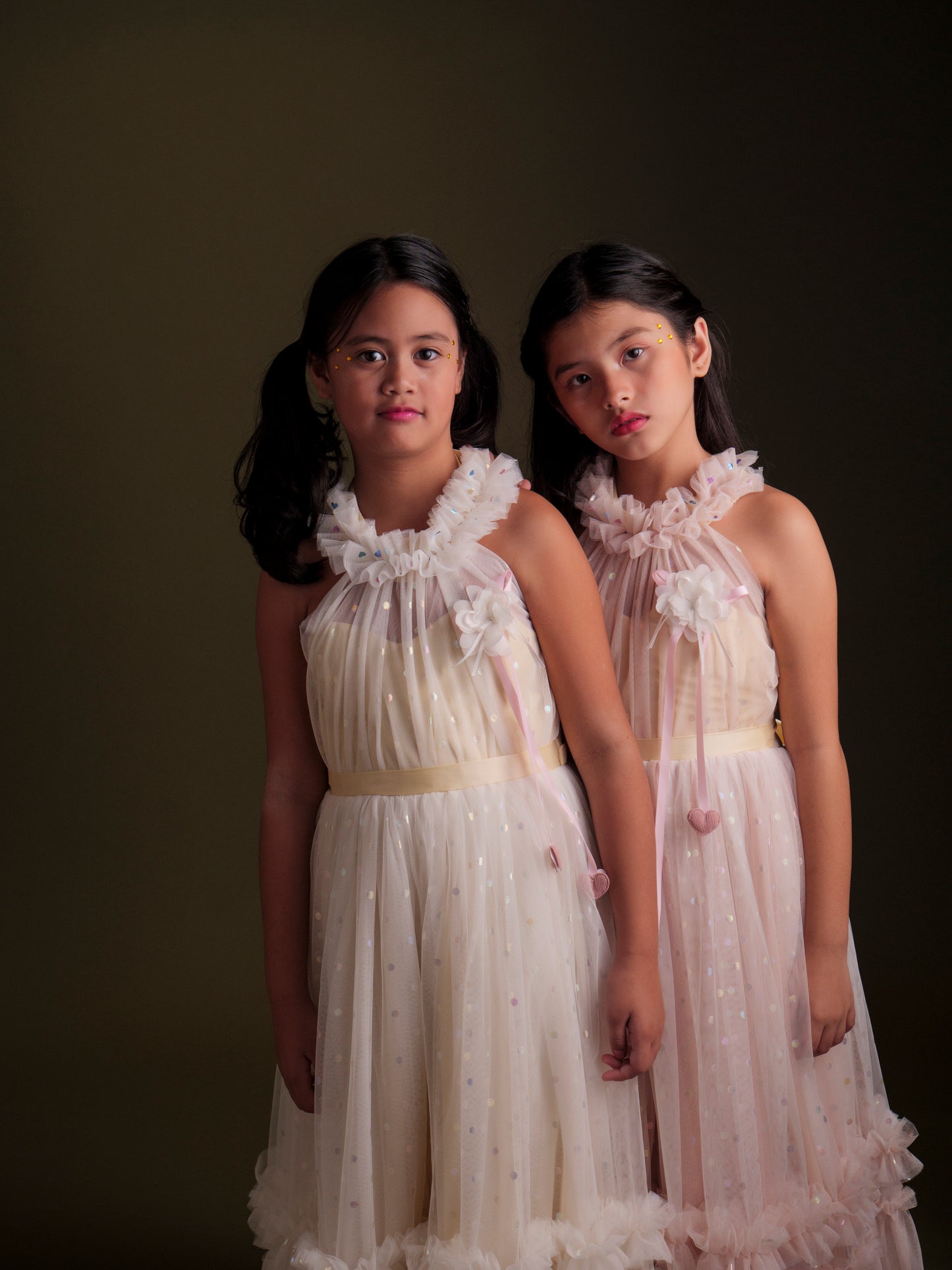 Thea long tulle dress in Ivory - Preorder