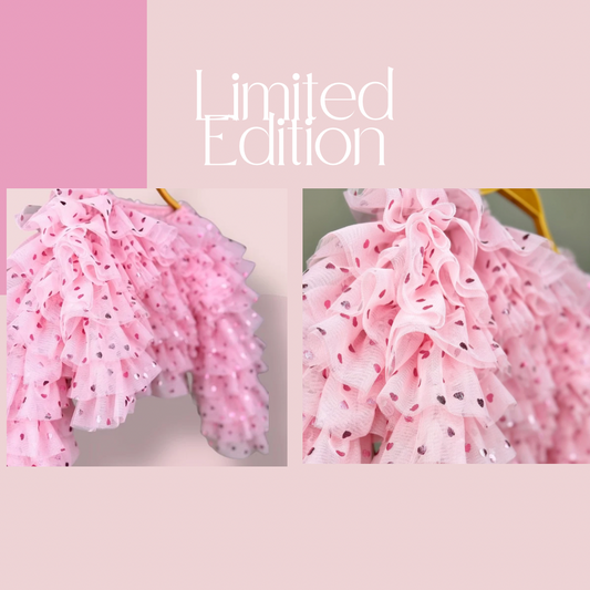 Frou frou Jacket in Baby pink hearts