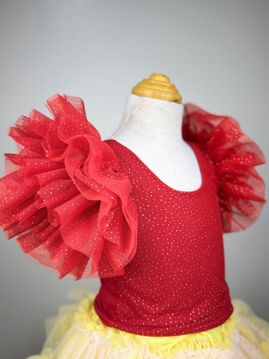 Cloud Puff Tee in Crimson