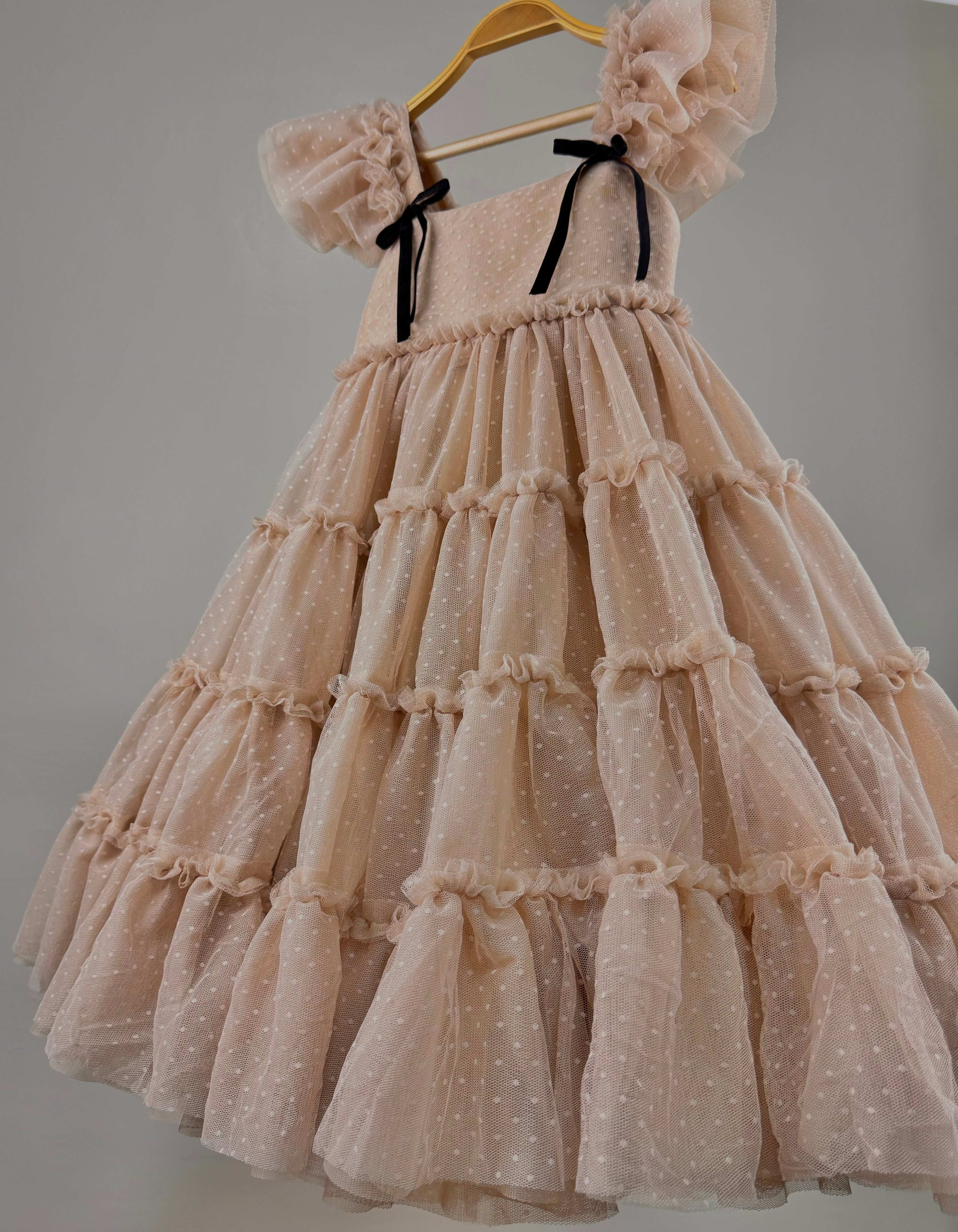 Ellie Dress in Nude - On Hand