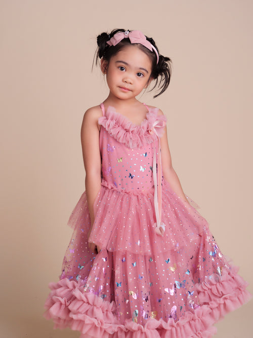 Butterfly Dress in Rose
