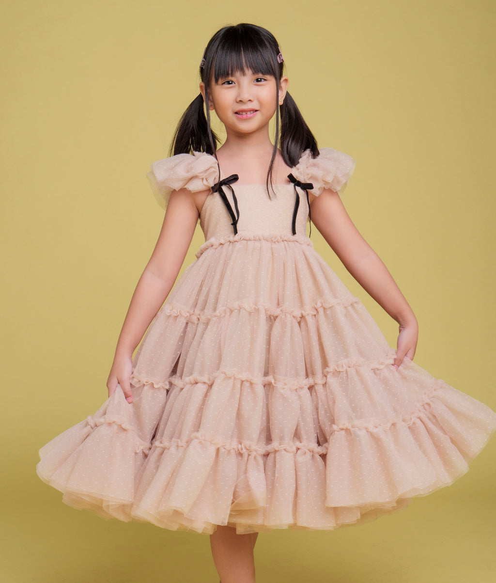 Ellie Dress in Nude - On Hand