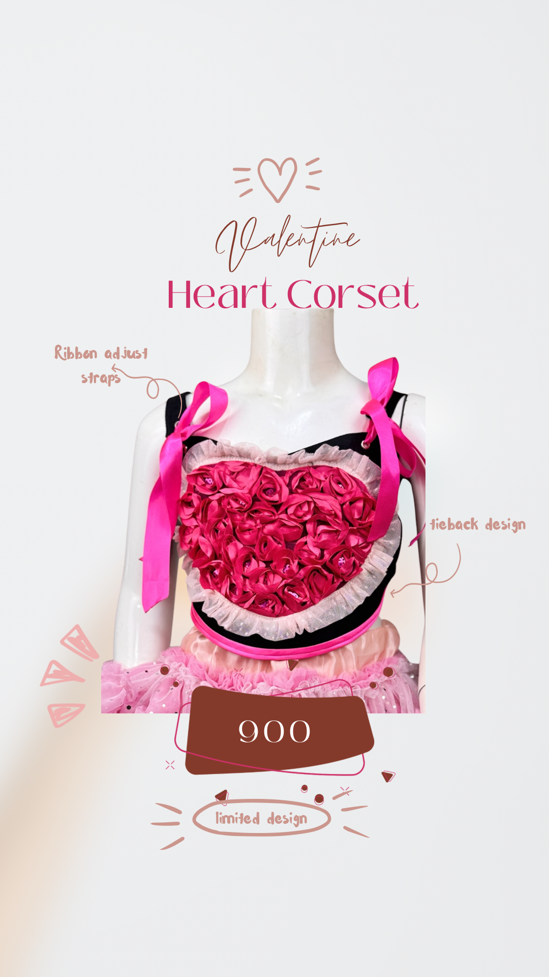 Heart Corset Top - Red