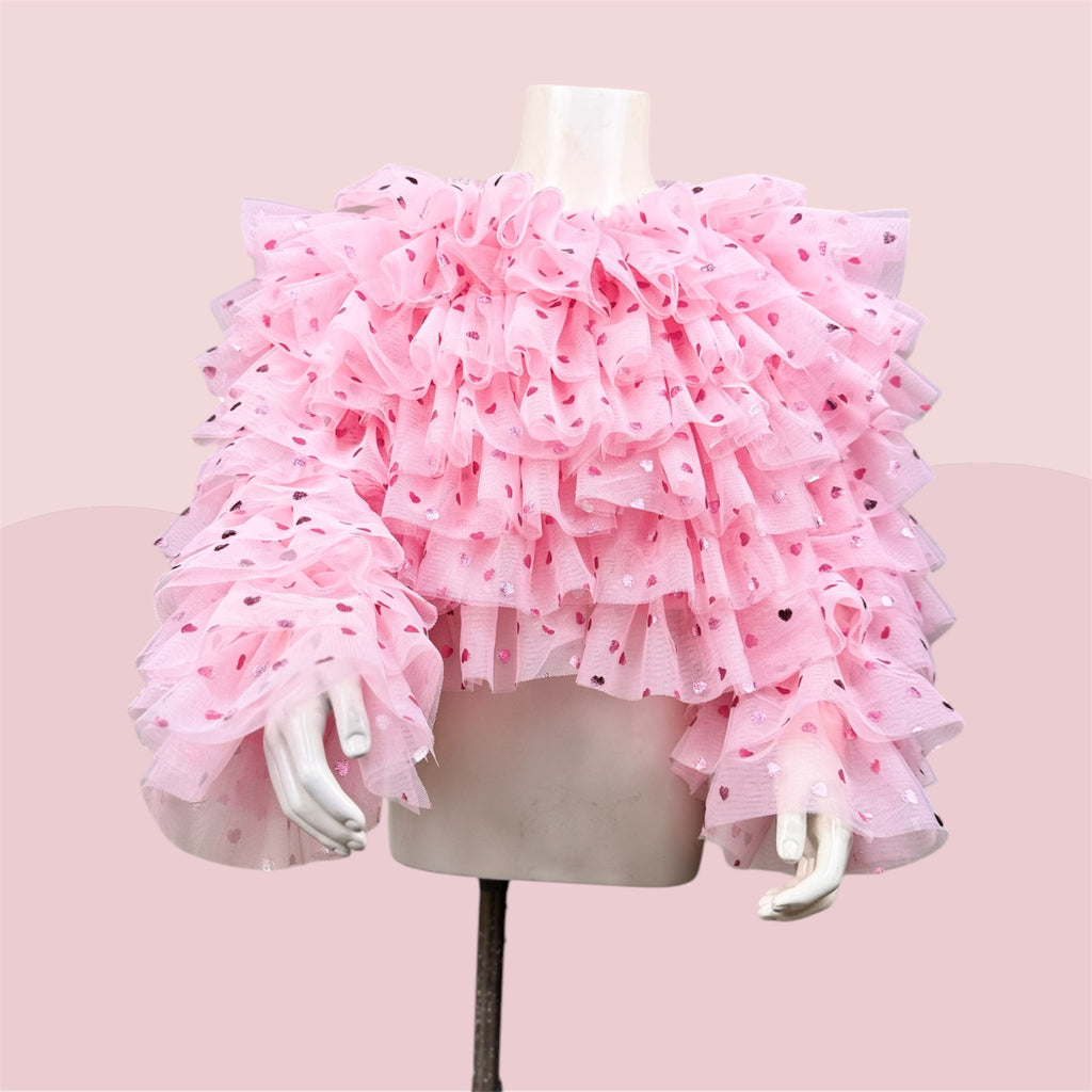 Frou frou Jacket in Baby pink hearts