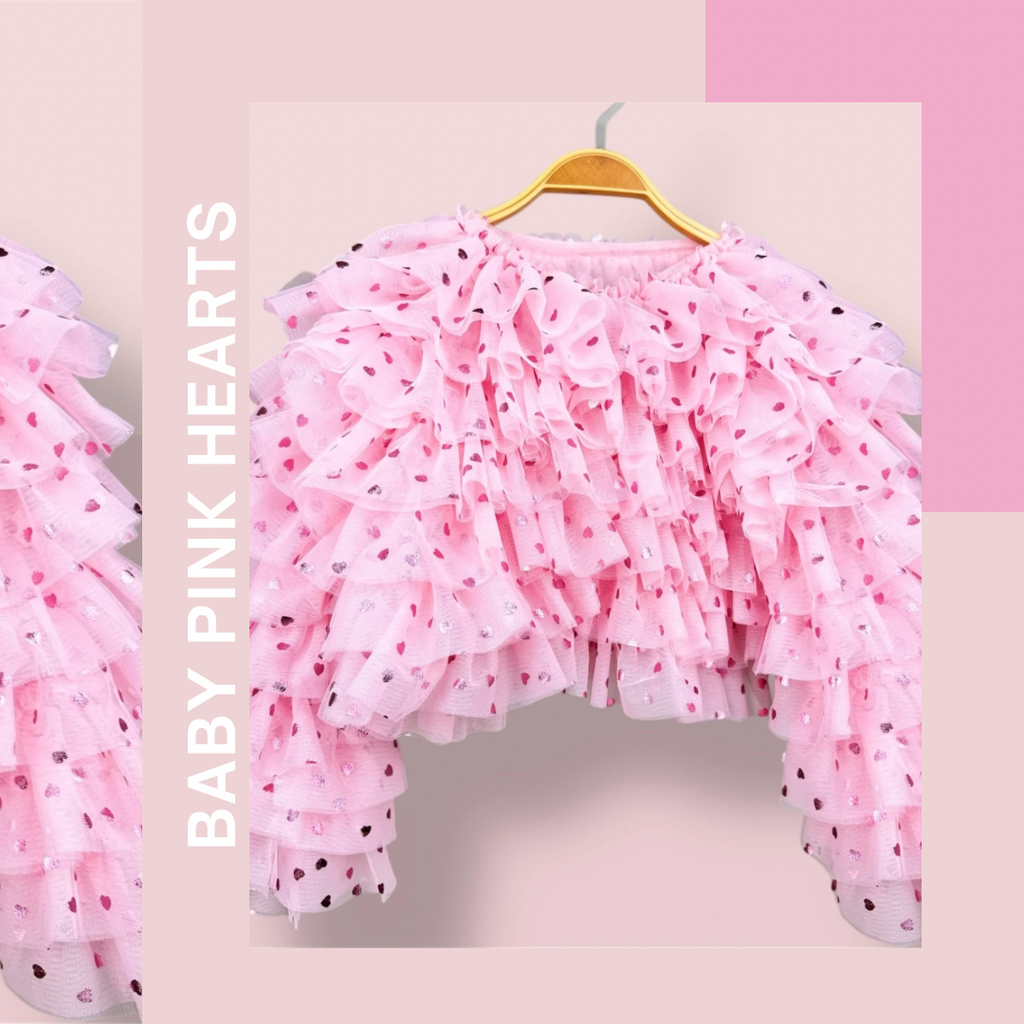 Frou frou Jacket in Baby pink hearts